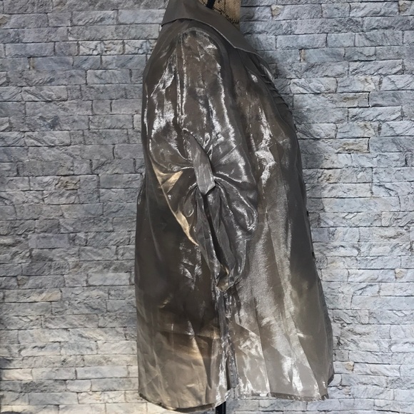 NAERSI | Sheer Button Down Blouse | Silver | XL - Picture 4 of 8